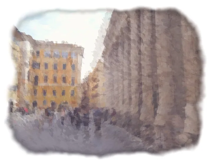 Piazza di Pietra, ad acquerello