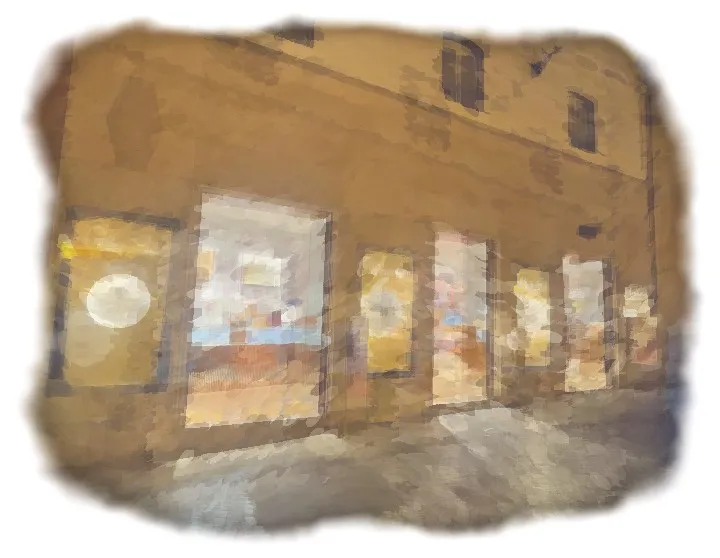 Venchi in Via degli Orfani, ad acquerello