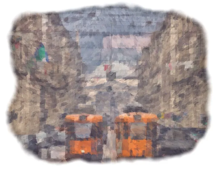 Via Po a Torino, ad acquerello